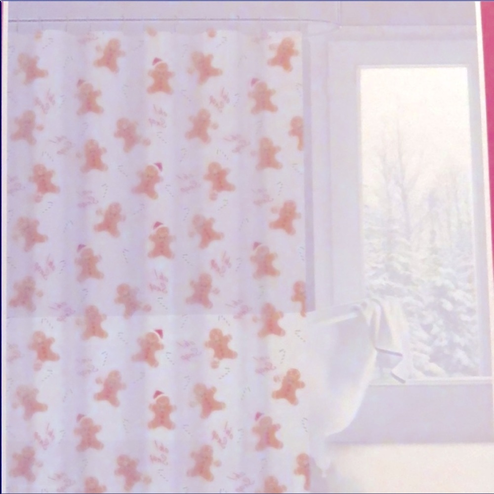 New Gingerbread man premium peva shower curtain. 72x72 Oh Snap!